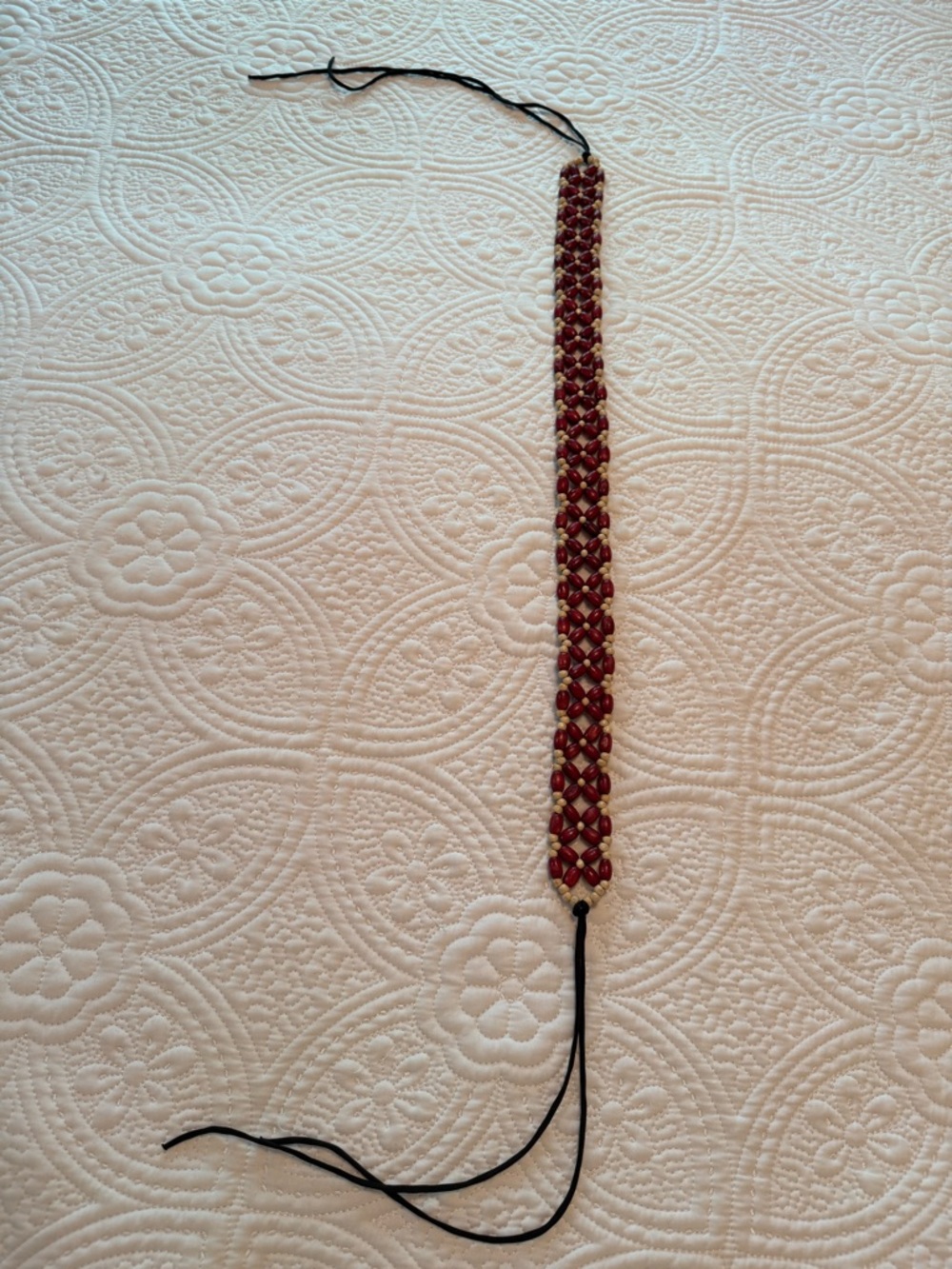 Raj Burgundy and Gold Beaded Women’s Belt